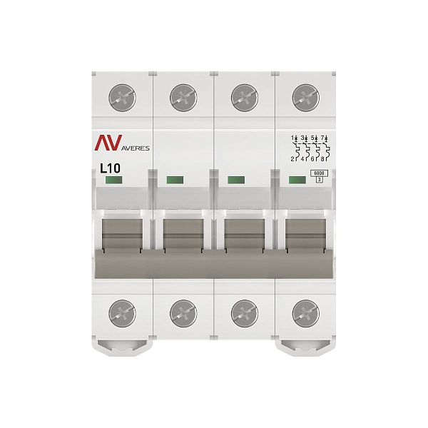 Выключатель автоматический AV-6 4P 10A (L) 6kA EKF AVERES