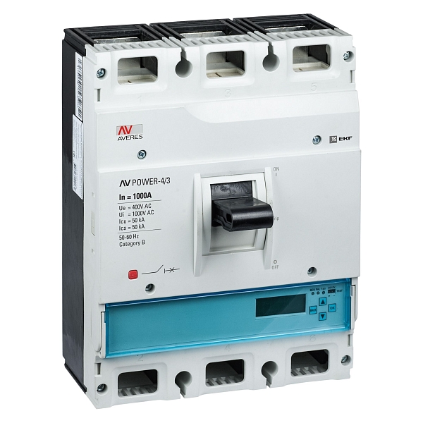 Выключатель автоматический в литом корпусе AV-POWER-4/3 1000А 50кА ETU6.2 EKF