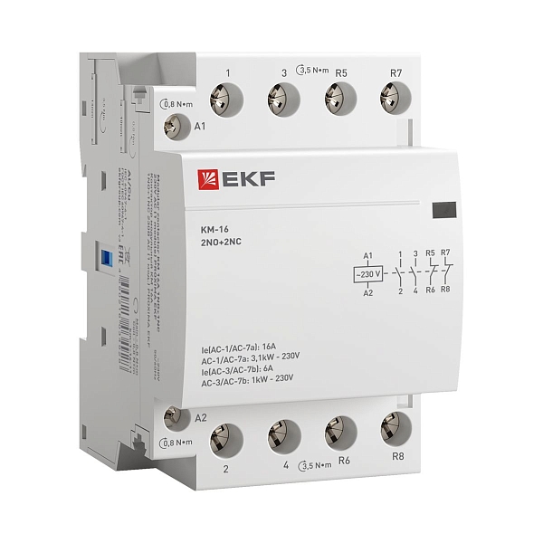 Контактор модульный КМ 16А 2NO+2NC 230В АС (3 мод.) PROXIMA EKF