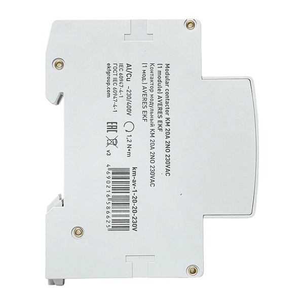 Контактор модульный КМ 20А 2NO 230В АС (1 мод.) AVERES EKF