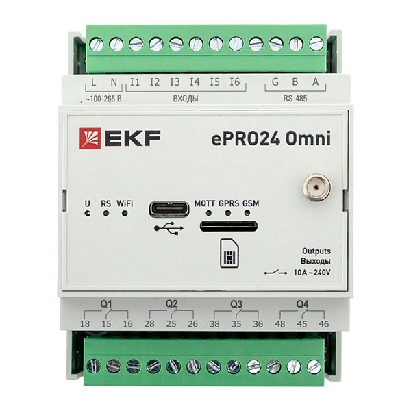 Контроллер удаленного управления 6вх/4вых Wi-Fi GSM 230 В ePRO24 Omni EKF