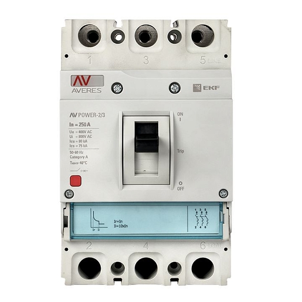 Выключатель автоматический в литом корпусе AV-POWER-2/3 250А 35кА TR EKF