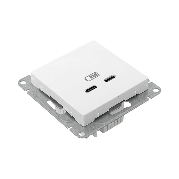 Механизм розетки USB-C - 2шт, белый Эпика EKF