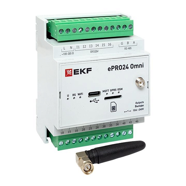 Контроллер удаленного управления 6вх/4вых Wi-Fi GSM 230 В ePRO24 Omni EKF