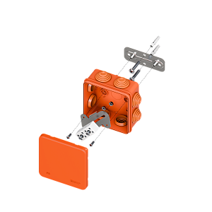 Коробка огнестойкая E45 85x85x40мм с клеммниками 4 полюса 0,5-6мм2 IP55 HF EKF