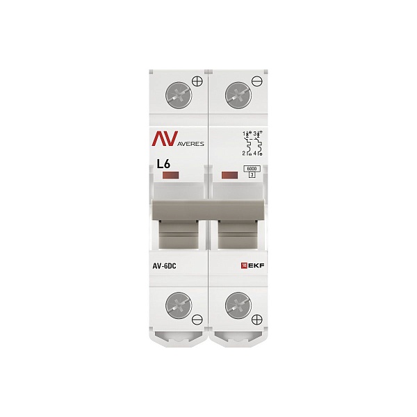 Выключатель автоматический AV-6 DC 2P 6A (L) 6kA EKF AVERES