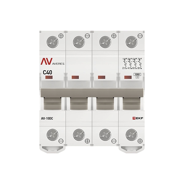 Выключатель автоматический AV-10 DC 4P 40A (C) 10kA EKF AVERES