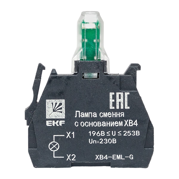 Лампа сменная c основанием XB4 зеленая 230В EKF PROxima