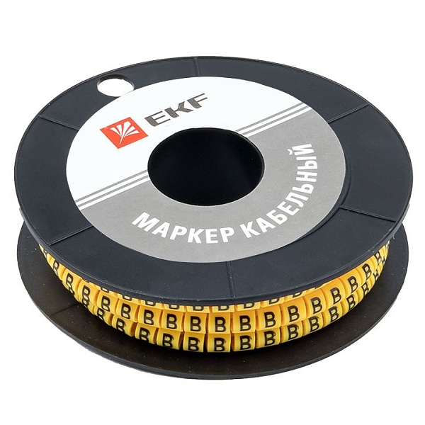 Маркер кабельный 2,5 мм2 "B" (1000 шт.) (ЕС-1) EKF PROxima