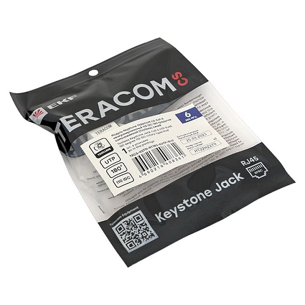 Модуль Keystone TERACOM CS Cat.6 неэкранированный 110 IDC 180 градусов самозажимной (Toolless) синий
