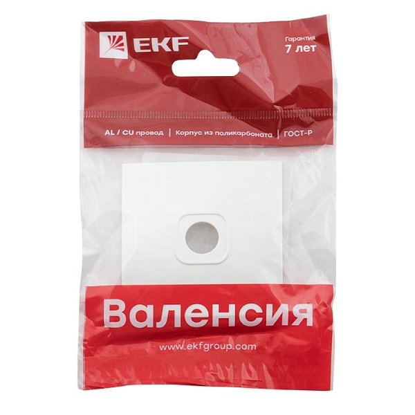 Валенсия лицевая панель розетки TV 1-местная 75Ом 5-862МГц жемчуг EKF