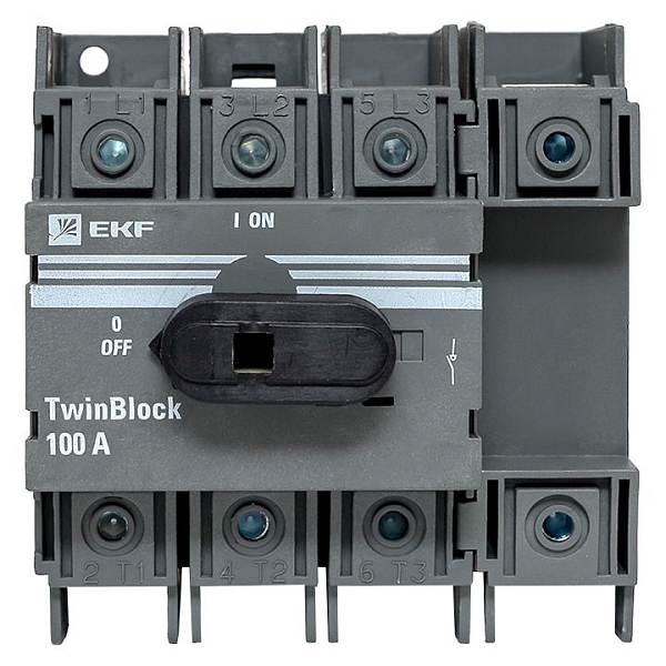 Рубильник 100A 4P c рукояткой управления для прямой установки TwinBlock EKF