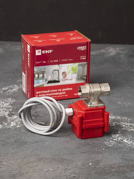 AquaExpert 220V Шаровой кран с электроприводом 1/2 дюйма EKF PROxima