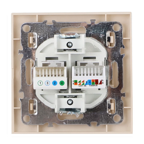 Розетка RJ-45+Phone СП бежевый Минск EKF