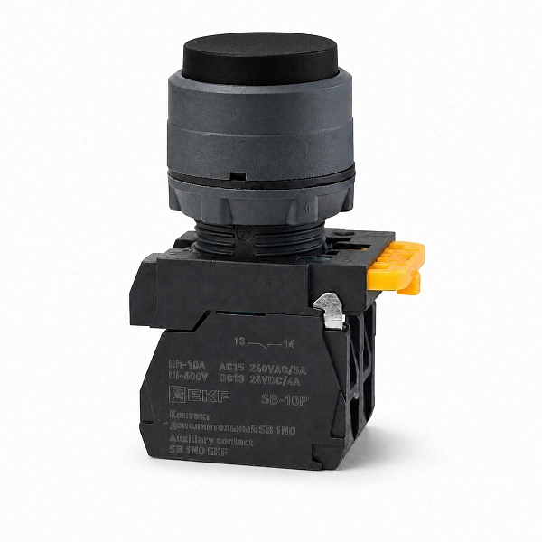 Кнопка выпирающая SB-25 без фиксации 1NС черная IP65 EKF