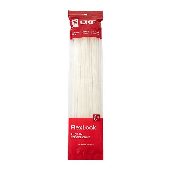 Хомут P6.6 стандартный (б), 4.8x380 (100шт) FlexLock EKF