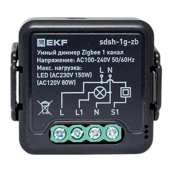 Умный диммер в подрозетник 1-канальный Zigbee EKF Connect Select