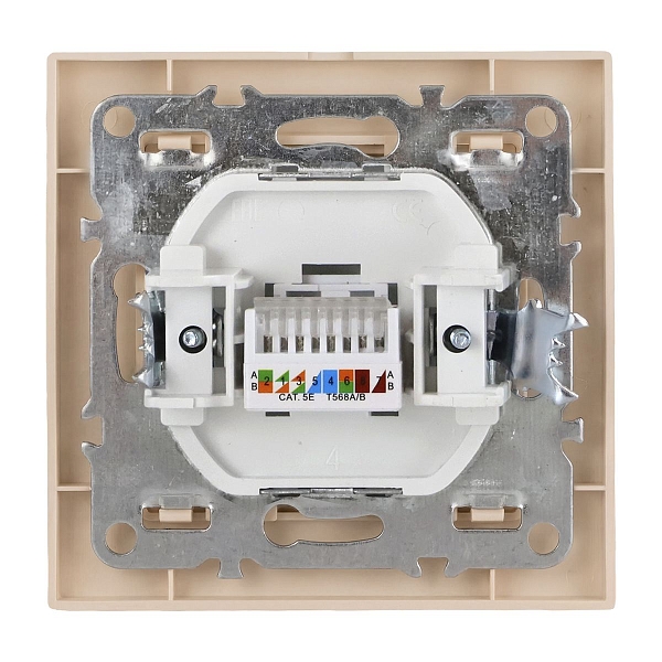 Розетка RJ-45 1-мест. СП бежевый Минск EKF