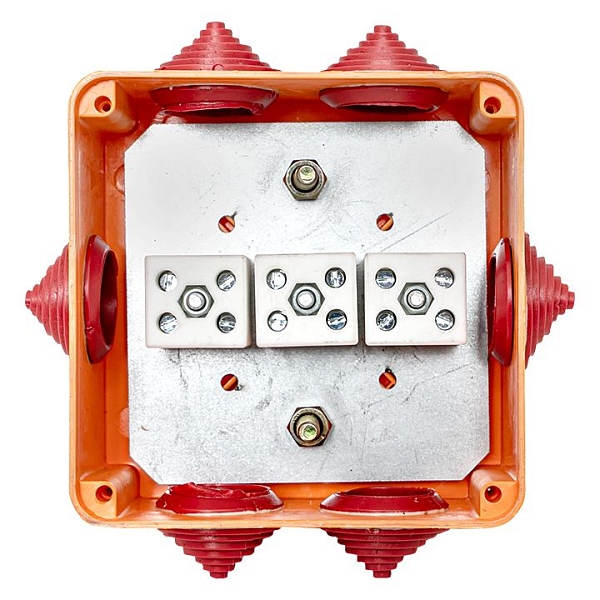 Коробка огнестойкая E90 100x100x50мм, с клеммником 6 полюсов 1,5-10 мм2 IP55 EKF