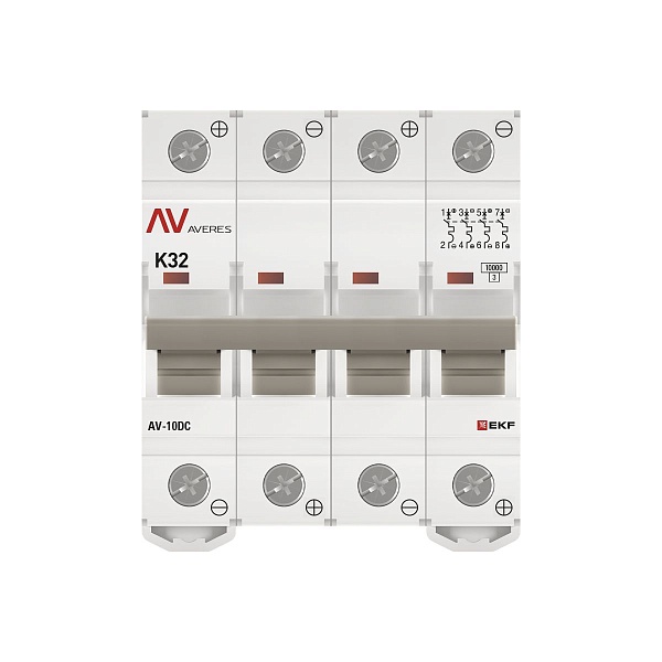Выключатель автоматический AV-10 DC 4P 32A (K) 10kA EKF AVERES