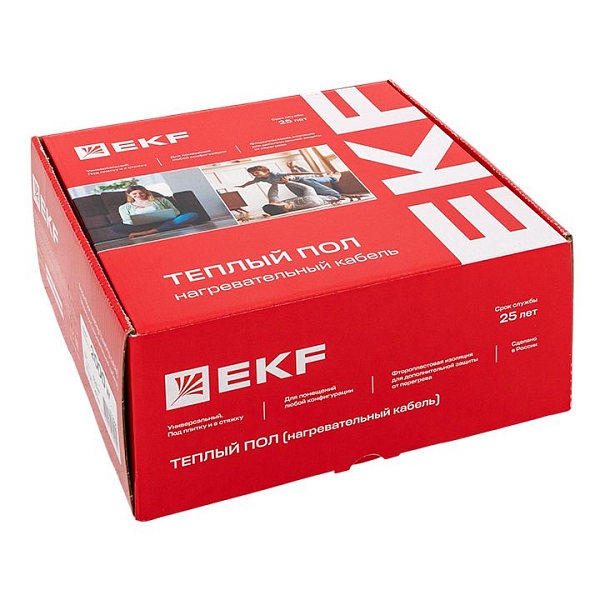 Теплый пол (нагревательный кабель) 1200Вт 80 м 8,0 м2 EKF