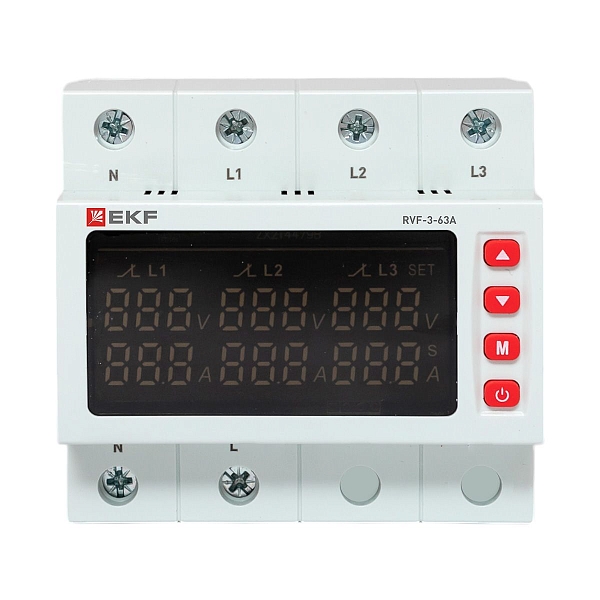 Реле выбора фаз с дисплеем RVF-3-63А EKF PROxima