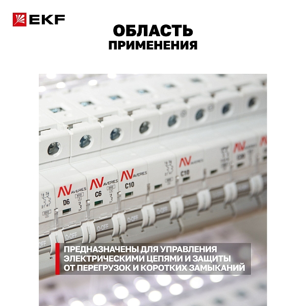 Выключатель автоматический AV-6 2P 50A (C) 6kA EKF AVERES