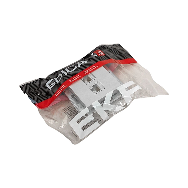 Механизм розетки RJ45 - 2шт, (cat5), алюминий Эпика EKF