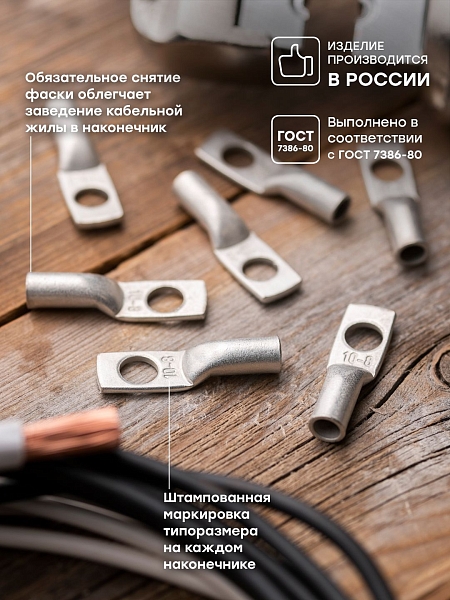 Наконечник медный луженый ТМЛ 10-8-5 EKF PROxima
