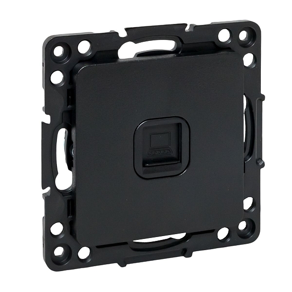 Стокгольм Механизм Розетки RJ-45 1-местной черный EKF