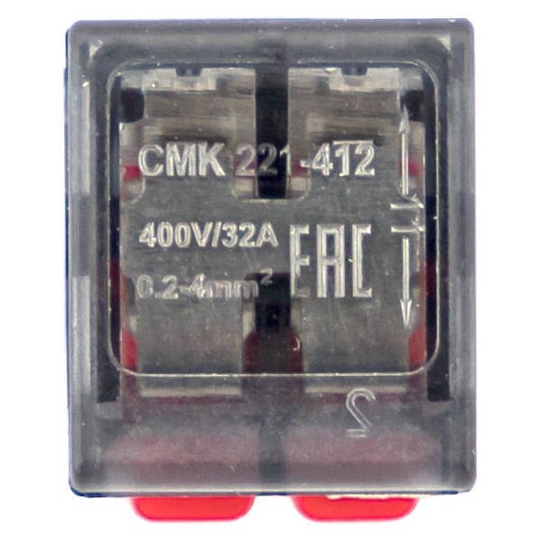 Клемма СМК 221-412 с рычагом 2 отверстия 0.2-4.0 мм2 блистер (20 шт.) EKF PROxima