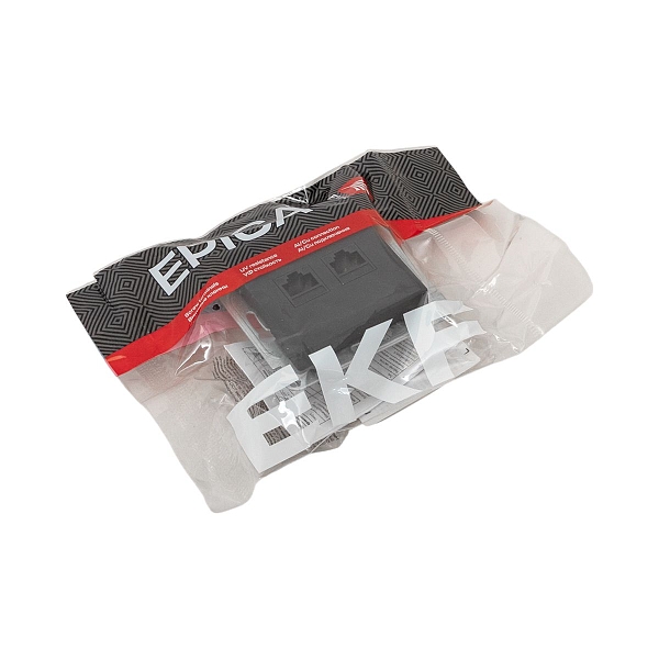 Механизм розетки RJ45 - 2шт, (cat5), чёрный Эпика EKF