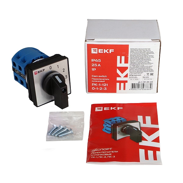 Переключатель кулачковый ПК-1-121 25А 1P «0-1-2-3» IP65 EKF