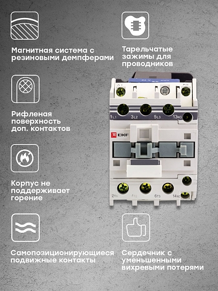 Контактор КМЭп-4 32А 1NO 24В DC EKF
