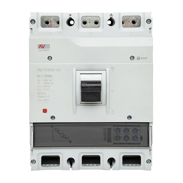 Выключатель автоматический в литом корпусе AV-POWER-4/3 1000А 100кА ETU2.0 EKF