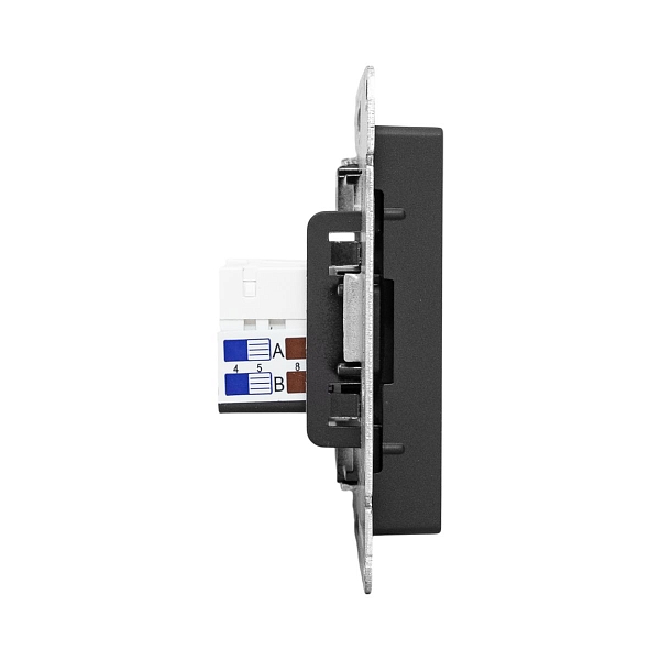 Механизм розетки RJ45 - 2шт, (cat5), чёрный Эпика EKF