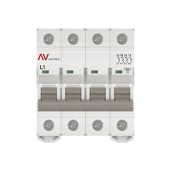 Выключатель автоматический AV-6 4P 1A (L) 6kA EKF AVERES