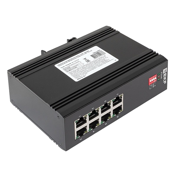 Промышленный неуправляемый коммутатор U-8GT, 8 портов 10/100/1000Base-T(X) RJ45, монтаж на динрейку TSX EKF
