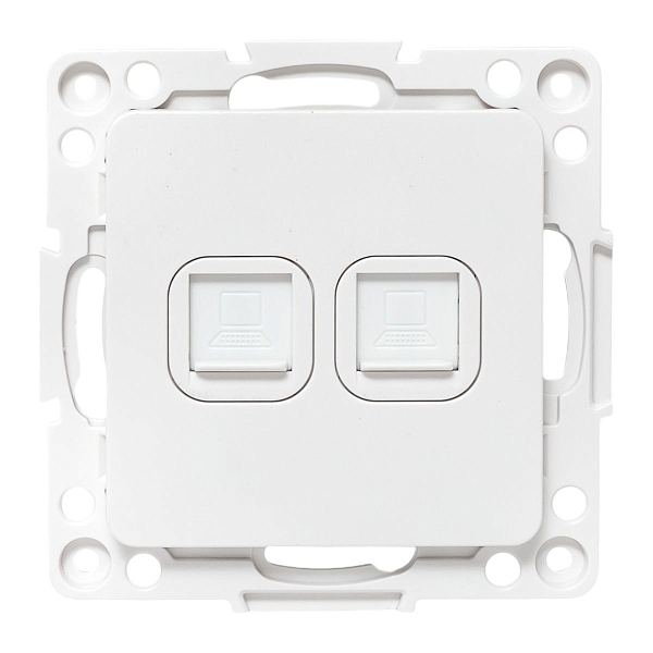 Стокгольм Механизм розетки RJ-45 2-местной белый EKF