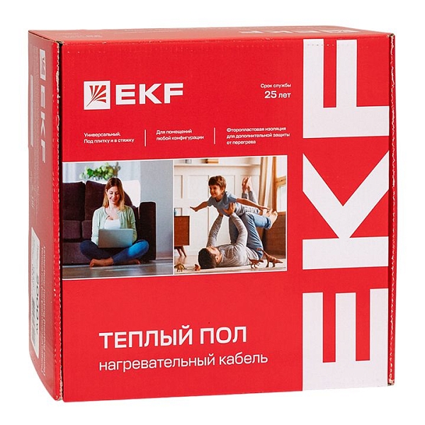 Теплый пол (нагревательный кабель) 1200Вт 80 м 8,0 м2 EKF