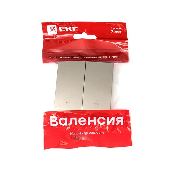 Валенсия лицевая панель выключателя 2-кл. проходного 10А кашемир EKF