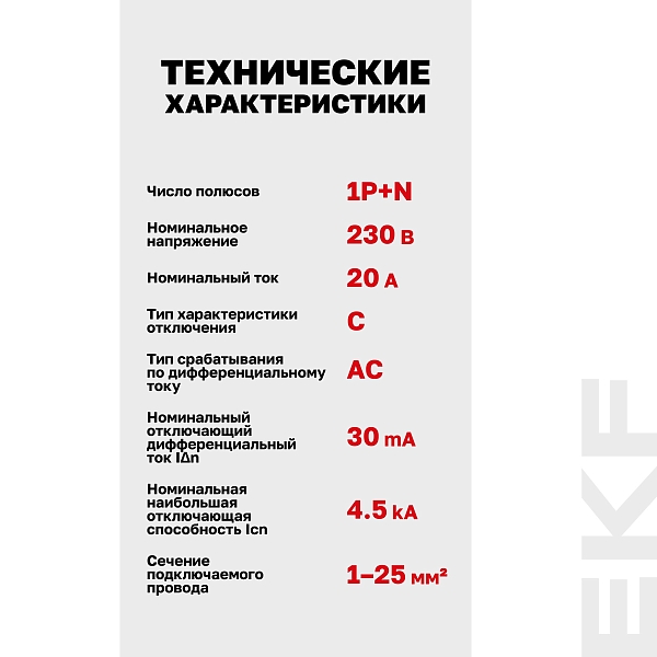 Автоматический выключатель дифференциального тока АД-12 1P+N 20А характеристика C 30мА тип АС электронный 4,5кА BASIC 