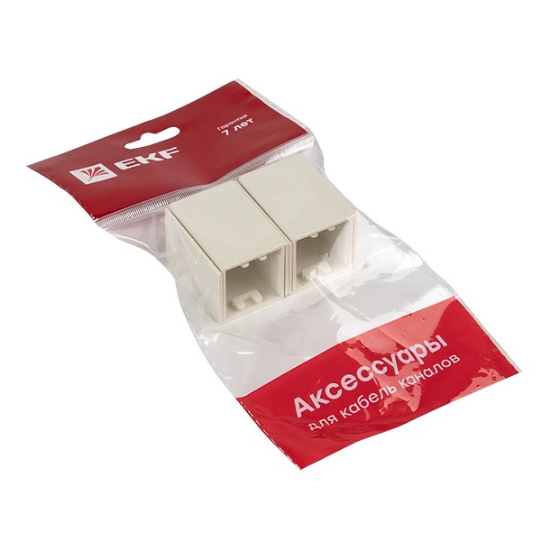 Соединитель (25x25) (4 шт) белый EKF-Plast 