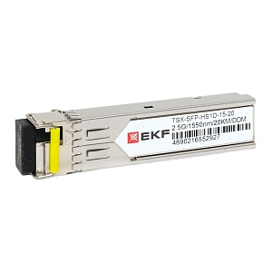 SFP модуль 2,5 Гбит одинарное одномодовое оптоволокно 1550нм дальность 20км TSX EKF