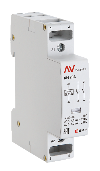 Контактор модульный КМ 20А 2NC 48В АС (1 мод.) AVERES EKF