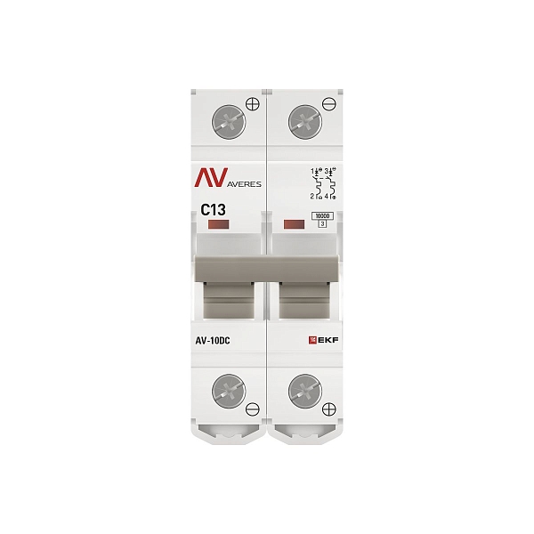Выключатель автоматический AV-10 DC 2P 13A (C) 10kA EKF AVERES