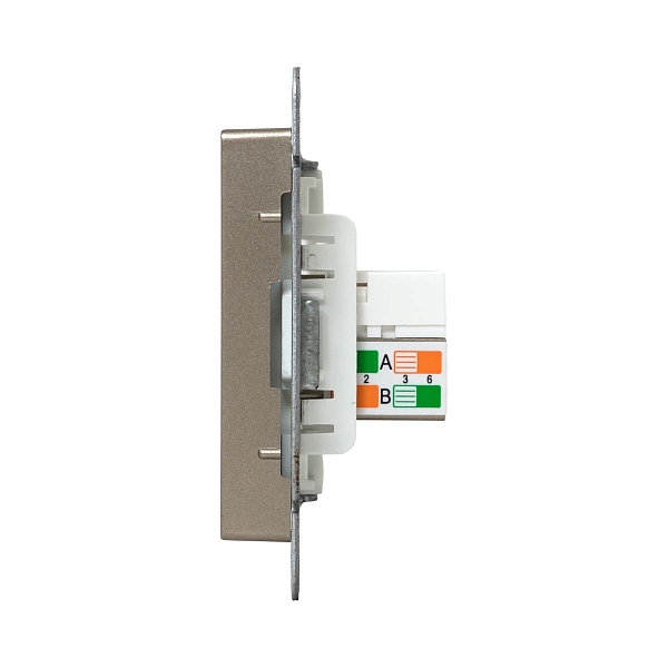 Механизм розетки RJ45 - 2шт, (cat5), шампань Эпика EKF
