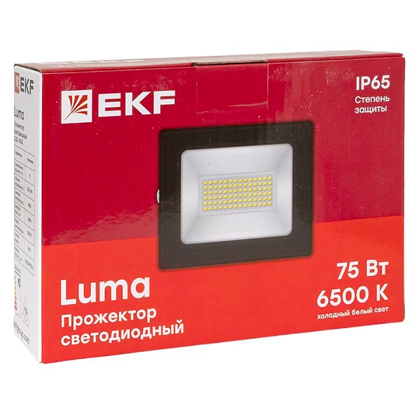 Прожектор светодиодный СДО-3005 75Вт 6500К IP65 LUMA EKF
