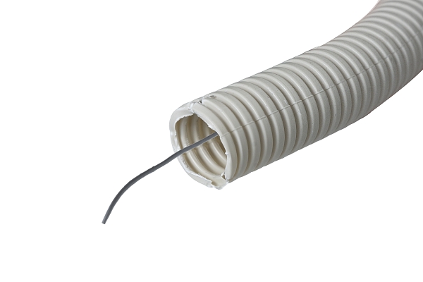 Труба гофр. ПВХ тяжелая с протяжкой d40 мм (25 м) серая EKF-Plast