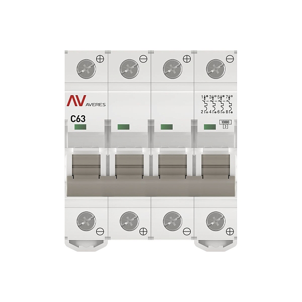 Выключатель автоматический AV-10 DC 4P 63A (C) 10kA EKF AVERES